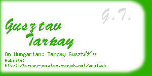 gusztav tarpay business card